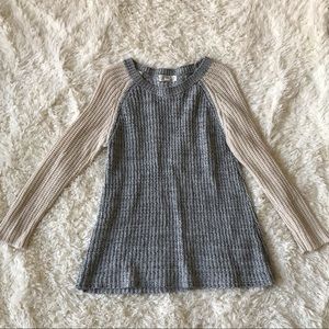Grey and cream knit sweater